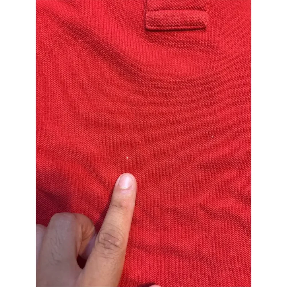 VTG Polo Ralph Lauren Polo Shirt Mens Large Tall Red Polo Match 3 Patch Stampede